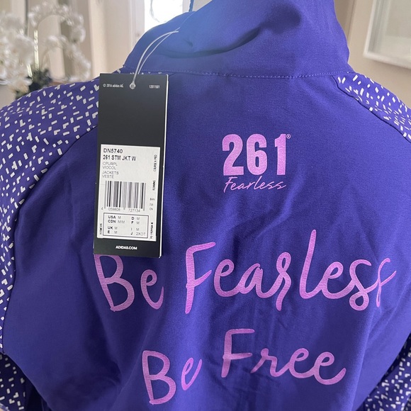 NWT Adidas 261 Fearless Collection zippered front athletic Jacket - Picture 3 of 4